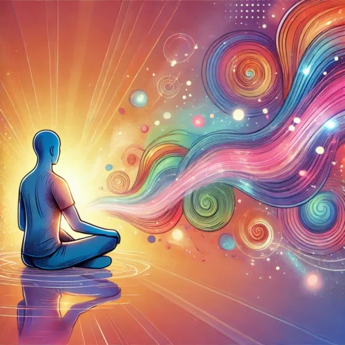 une personne en état de relaxation, symbolisant l'hypnose pour maigrir avec énergie apaisante et transformation mentale