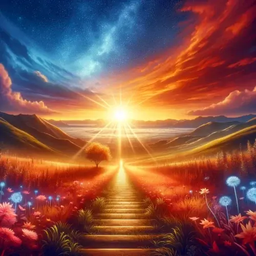 LES 10 MEILLEURS Affirmations Positives contre la procrastination 3 Lever de soleil symbolisant le renouveau et la prise de pouvoir par les affirmations positives, invitant à la croissance personnelle et à l'exploration des possibilités infinies.