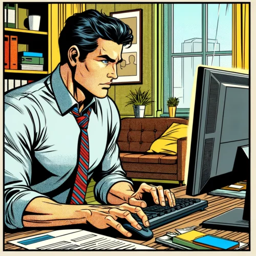 56+ citations positives et motivantes pour bien commencer et passer une bonne journée ! 😄👇 7 un homme dans son bureau qui cherche des citations positives sur le travail sur son ordinateur
