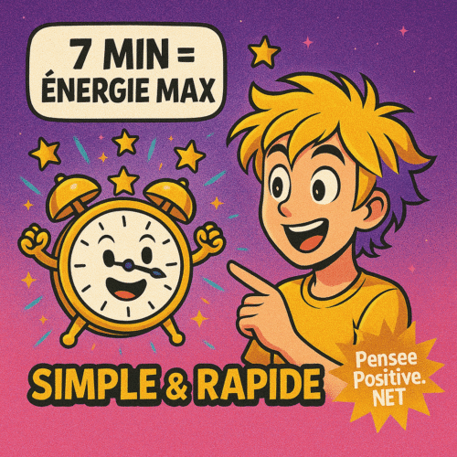 7 Minutes pour augmenter son taux vibratoire et Changer Votre Vie (Sans Blabla, Juste de la Science) 4 Personnage avec horloge indiquant 7 minutes pour le taux vibratoire