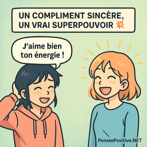 Comment se faire des amis quand on est timide : le guide complet đ 5 Illustration BD dâun compliment qui fait plaisir â crĂ©er un lien avec authenticitĂ©