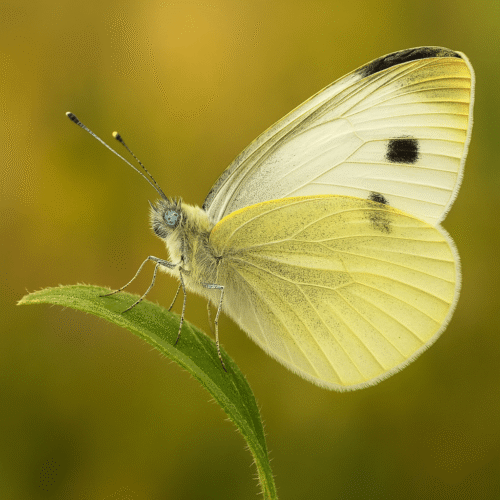 Papillon signification spirituelle : que veut vous dire l'univers ? 3 La piéride du chou (Pieris brassicae), un papillon blanc aux ailes veinées avec deux taches noires, posé sur une feuille verte – papillon commun en France et symbole spirituel de transformation