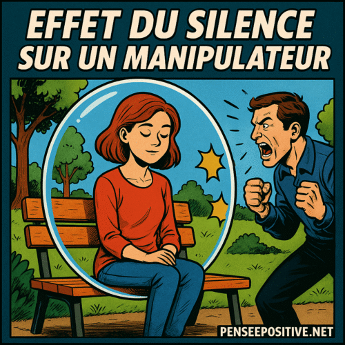 Une femme protégée par une bulle de silence face à un manipulateur en colère – effet du silence sur un manipulateur