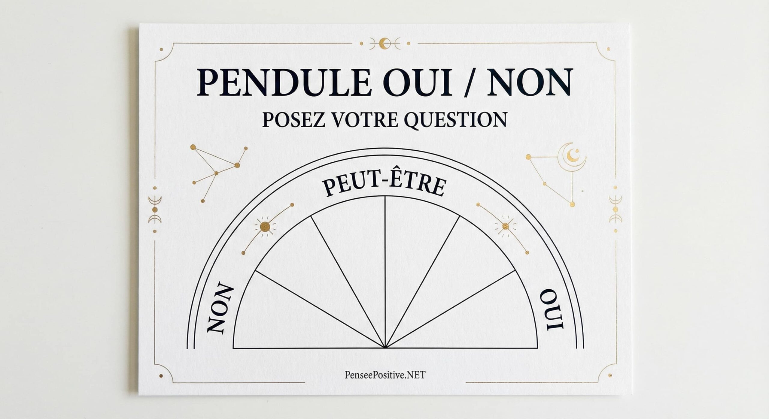 Planche de radiesthésie pendule oui non à imprimer gratuitement (Cadran universel)