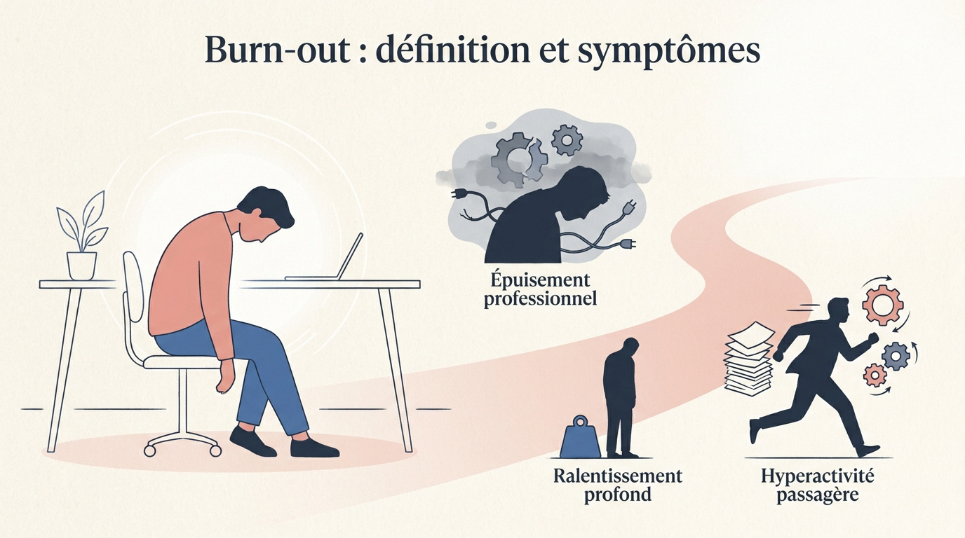 Burn-out : comprendre, reconnaître les signes et retrouver l'équilibre 3 Illustration des symptômes de l'épuisement professionnel et du burn-out